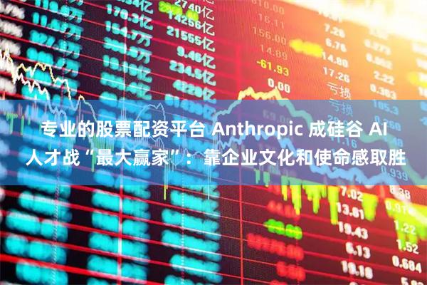 专业的股票配资平台 Anthropic 成硅谷 AI 人才战“最大赢家”：靠企业文化和使命感取胜